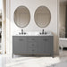 60" Double Sink Freestanding Bathroom Vanity with Engineered Marble Top - HomeBeyond