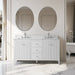 60" Double Sink Freestanding Bathroom Vanity with Engineered Marble Top - HomeBeyond