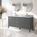 60" Double Sink Freestanding Bathroom Vanity with Engineered Marble Top - HomeBeyond