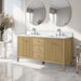 60" Double Sink Freestanding Bathroom Vanity with Engineered Marble Top - HomeBeyond