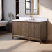 60" Single Sink Freestanding Bath Vanity Cabinet with White Engineered Marble Top - HomeBeyond