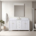 60" Single Sink Freestanding Bath Vanity Cabinet with White Engineered Marble Top - HomeBeyond