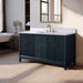 60" Single Sink Freestanding Bath Vanity Cabinet with White Engineered Marble Top - HomeBeyond