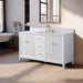 60" Single Sink Freestanding Bath Vanity Cabinet with White Engineered Marble Top - HomeBeyond