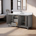 60" Single Sink Freestanding Bath Vanity Cabinet with White Engineered Marble Top - HomeBeyond