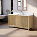 60" Single Sink Freestanding Bath Vanity Cabinet with White Engineered Marble Top - HomeBeyond