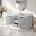 60" Single Sink Freestanding Bathroom Vanity with Engineered Marble Top - HomeBeyond