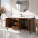 60" Single Sink Freestanding Bathroom Vanity with Engineered Marble Top - HomeBeyond