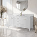 60" Single Sink Freestanding Bathroom Vanity with Engineered Marble Top - HomeBeyond