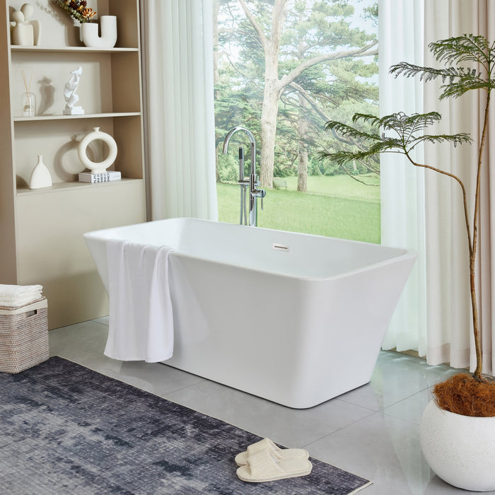 67" x 30" Freestanding Acrylic Bathtub - HomeBeyond