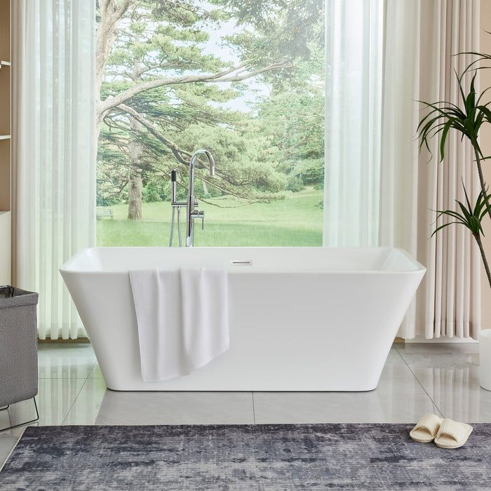 67" x 30" Freestanding Acrylic Bathtub - HomeBeyond