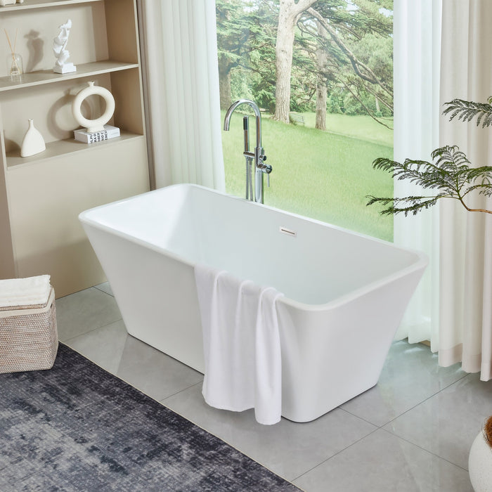 67" x 30" Freestanding Acrylic Bathtub - HomeBeyond