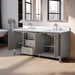 72" Double Sink Freestanding Bath Vanity Cabinet with White Engineered Marble Top - HomeBeyond