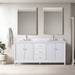 72" Double Sink Freestanding Bath Vanity Cabinet with White Engineered Marble Top - HomeBeyond