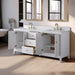 72" Double Sink Freestanding Bath Vanity Cabinet with White Engineered Marble Top - HomeBeyond