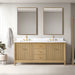 72" Double Sink Freestanding Bath Vanity Cabinet with White Engineered Marble Top - HomeBeyond