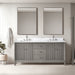 72" Double Sink Freestanding Bath Vanity Cabinet with White Engineered Marble Top - HomeBeyond