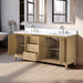 72" Double Sink Freestanding Bath Vanity Cabinet with White Engineered Marble Top - HomeBeyond