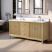 72" Double Sink Freestanding Bath Vanity Cabinet with White Engineered Marble Top - HomeBeyond