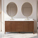 72" Double Sink Freestanding Bathroom Vanity with Engineered Marble Top - HomeBeyond