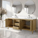 72" Double Sink Freestanding Bathroom Vanity with Engineered Marble Top - HomeBeyond