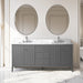 72" Double Sink Freestanding Bathroom Vanity with Engineered Marble Top - HomeBeyond