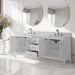 72" Double Sink Freestanding Bathroom Vanity with Engineered Marble Top - HomeBeyond