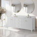 72" Double Sink Freestanding Bathroom Vanity with Engineered Marble Top - HomeBeyond