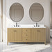 72" Double Sink Freestanding Bathroom Vanity with Engineered Marble Top - HomeBeyond