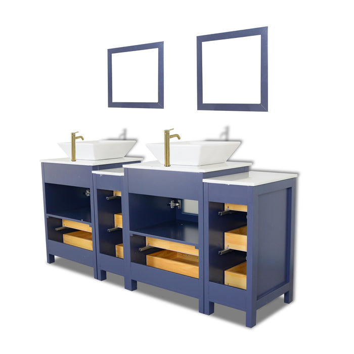 Ravenna 72" Double Sink Bathroom Vanity Combo Set