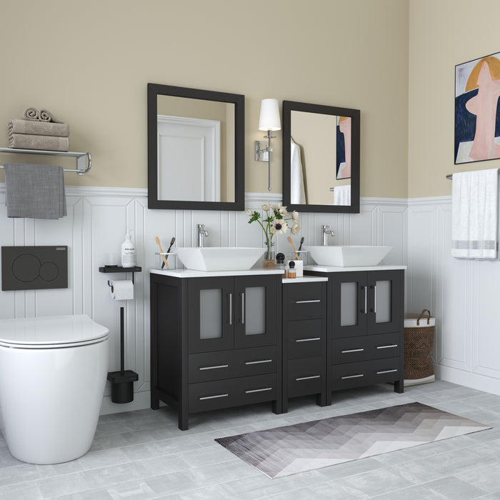 Ravenna 60" Double Sink Bathroom Vanity Combo Set