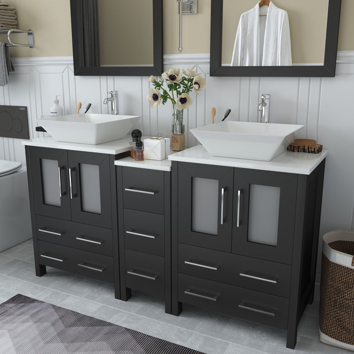 Ravenna 60" Double Sink Bathroom Vanity Combo Set