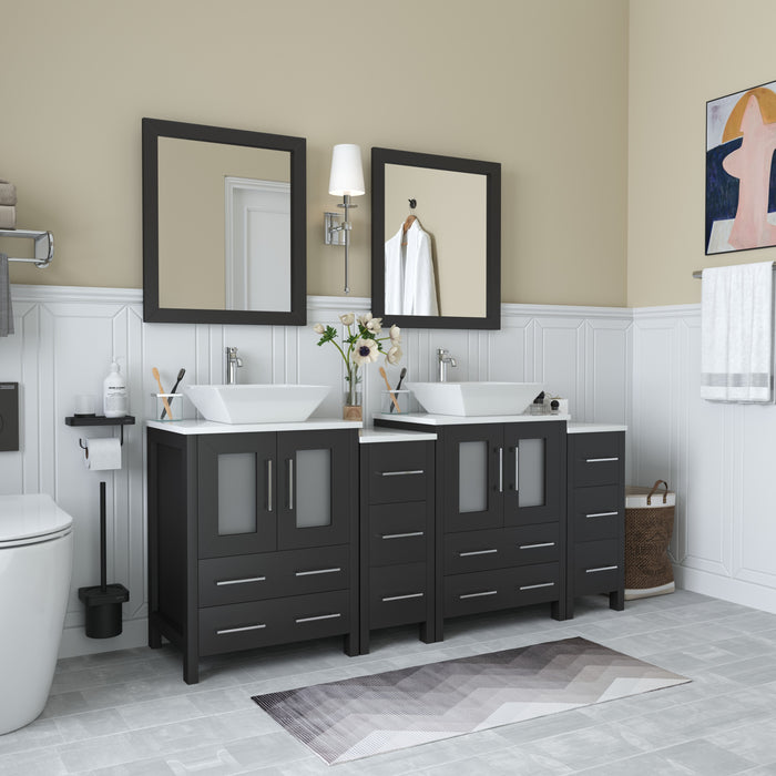 Ravenna 72" Double Sink Bathroom Vanity Combo Set