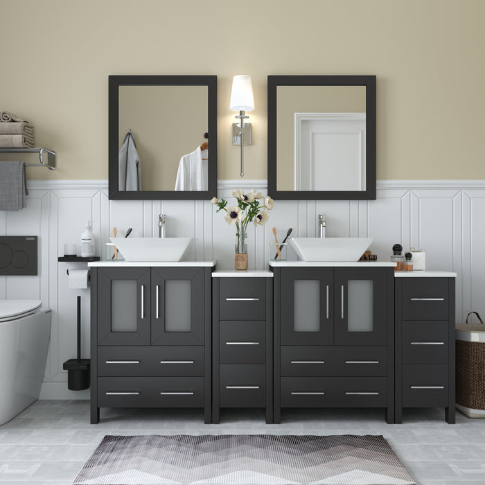 Ravenna 72" Double Sink Bathroom Vanity Combo Set