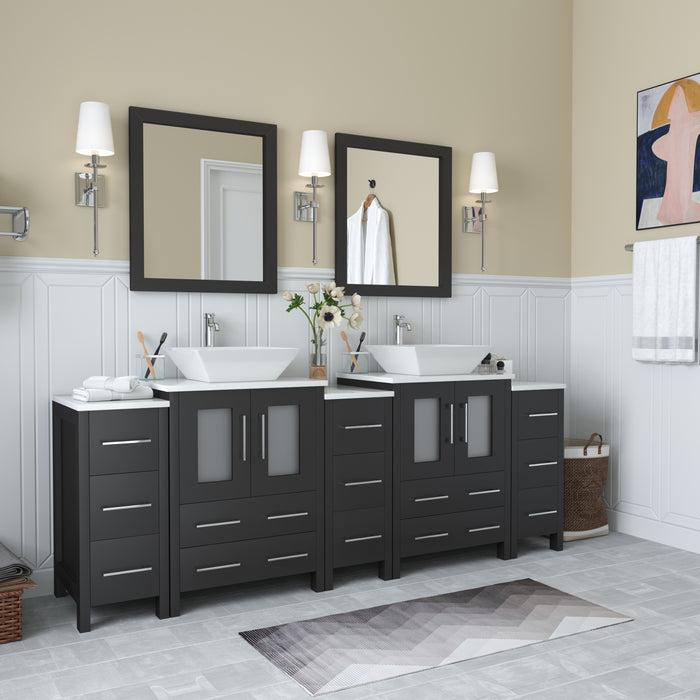 Ravenna 84" Double Sink Bathroom Vanity Combo Set