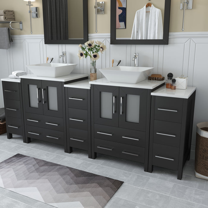 Ravenna 84" Double Sink Bathroom Vanity Combo Set