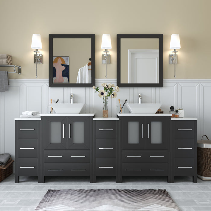 Ravenna 84" Double Sink Bathroom Vanity Combo Set