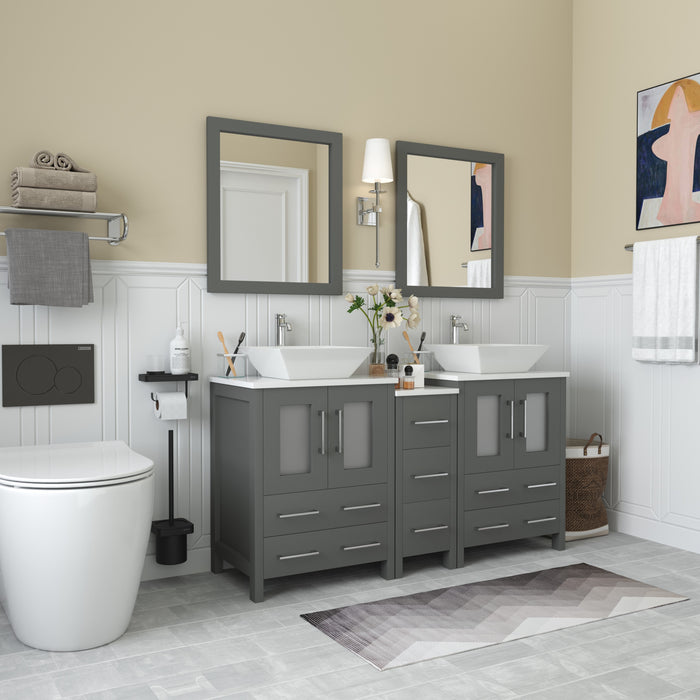 Ravenna 60" Double Sink Bathroom Vanity Combo Set