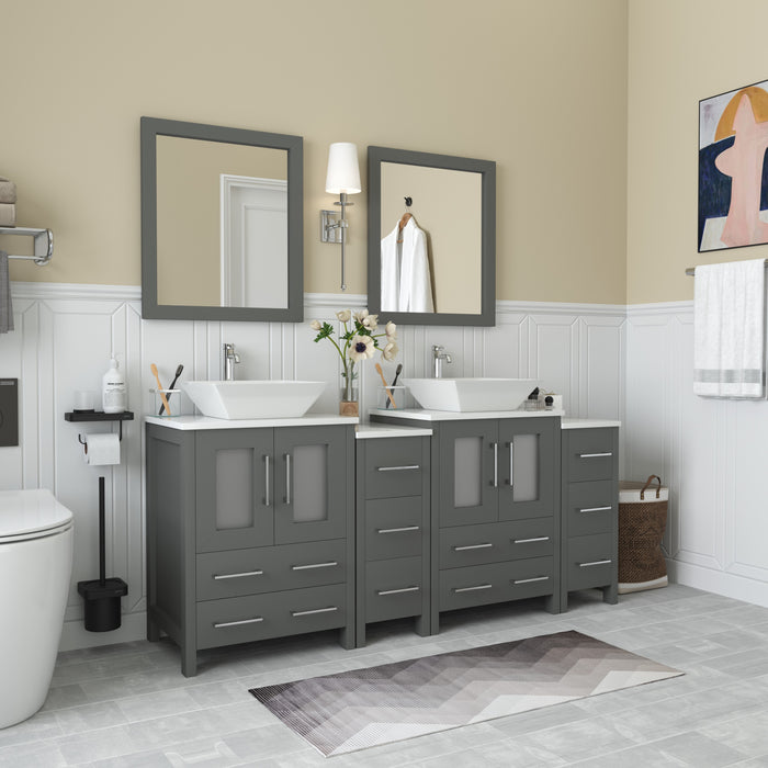 Ravenna 72" Double Sink Bathroom Vanity Combo Set