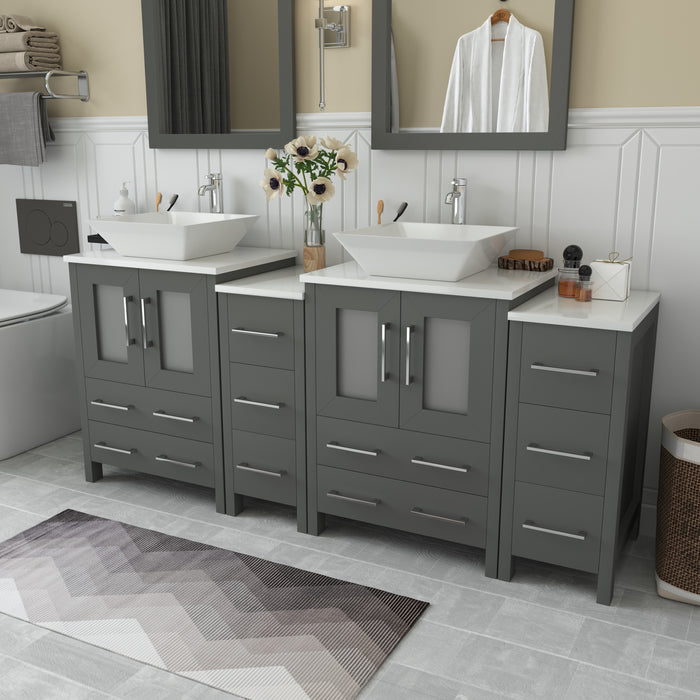 Ravenna 72" Double Sink Bathroom Vanity Combo Set