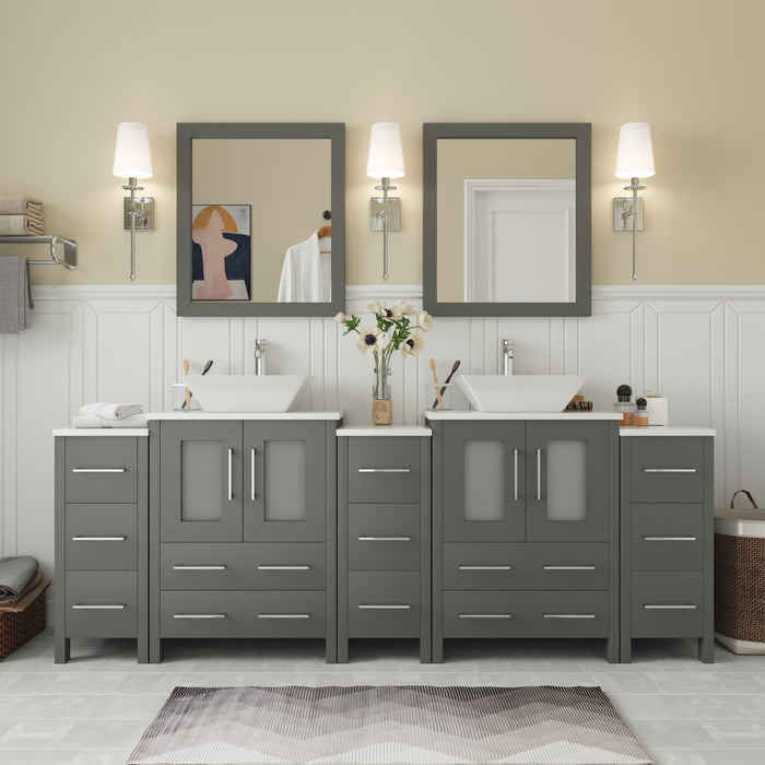 Ravenna 84" Double Sink Bathroom Vanity Combo Set