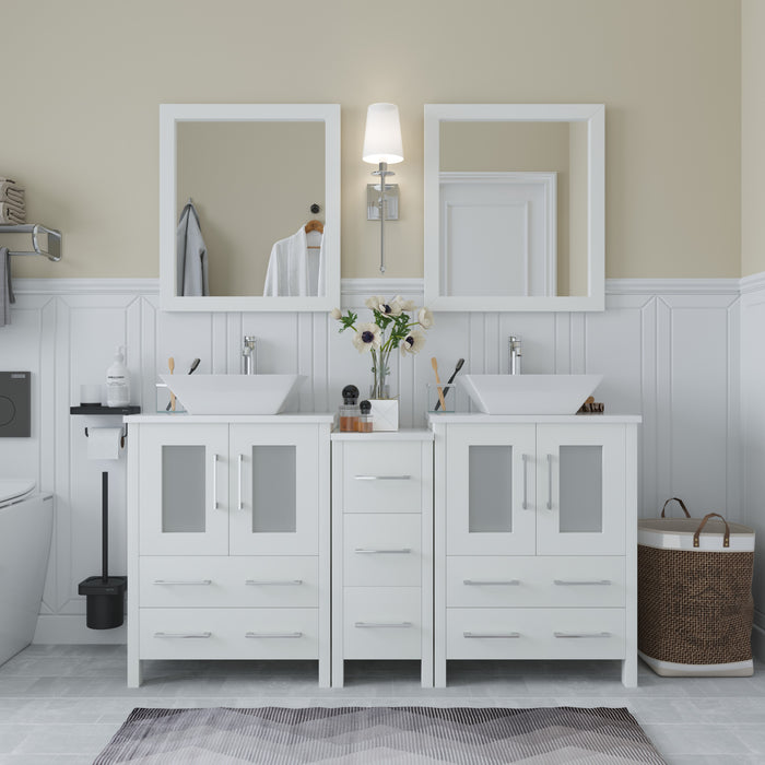 Ravenna 60" Double Sink Bathroom Vanity Combo Set