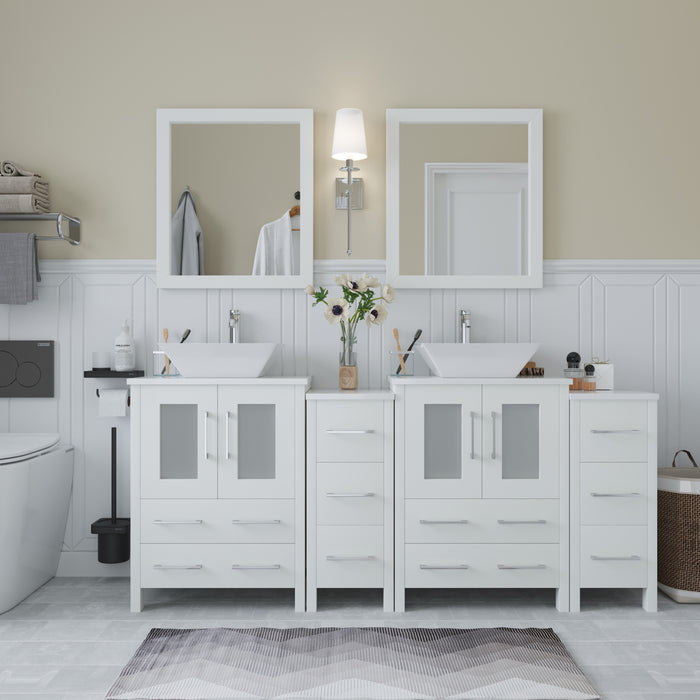 Ravenna 72" Double Sink Bathroom Vanity Combo Set