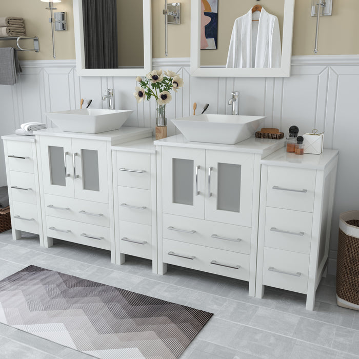 Ravenna 84" Double Sink Bathroom Vanity Combo Set