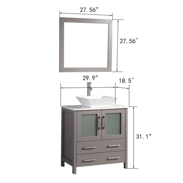 Ravenna 30" Single Sink Small Bathroom Vanity Set