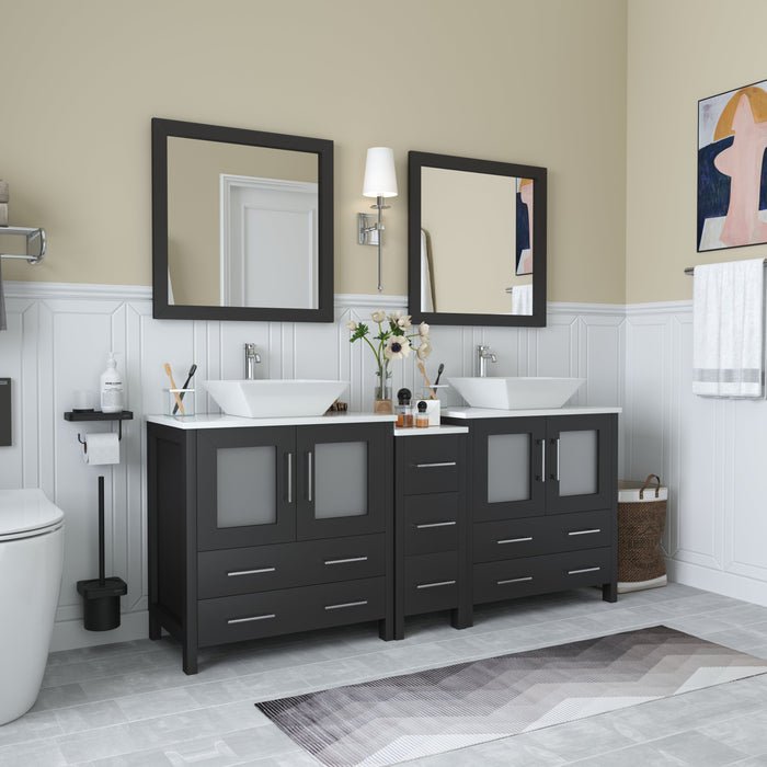 Ravenna 72" Double Sink Bathroom Vanity Combo Set