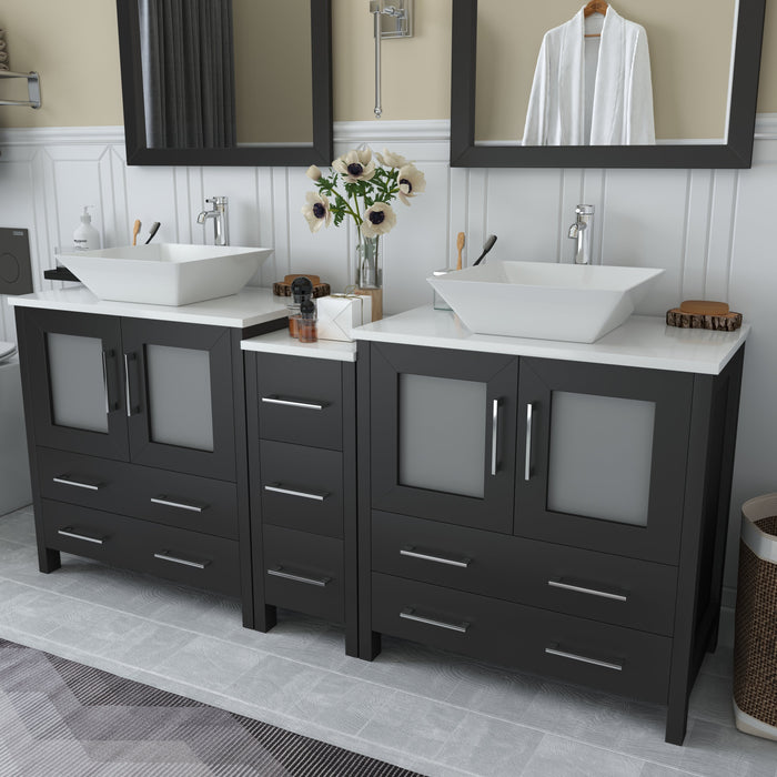 Ravenna 72" Double Sink Bathroom Vanity Combo Set