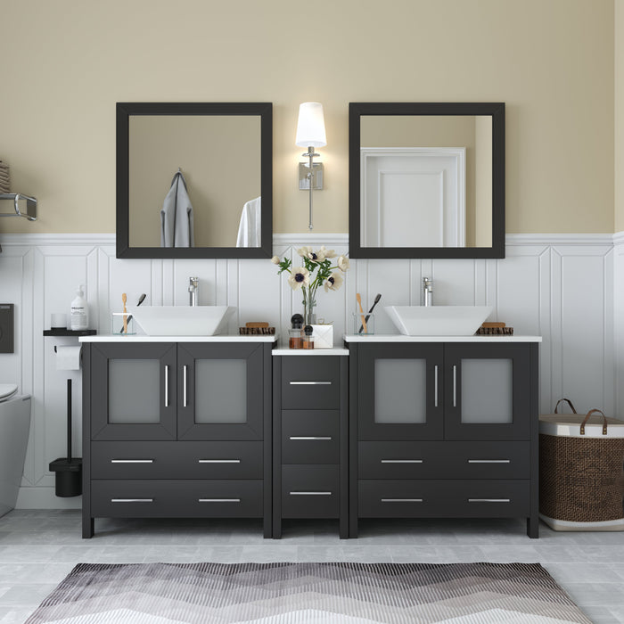 Ravenna 72" Double Sink Bathroom Vanity Combo Set