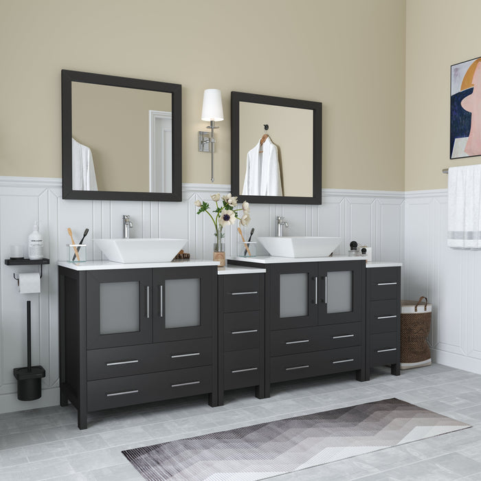 Ravenna 84" Double Sink Bathroom Vanity Combo Set