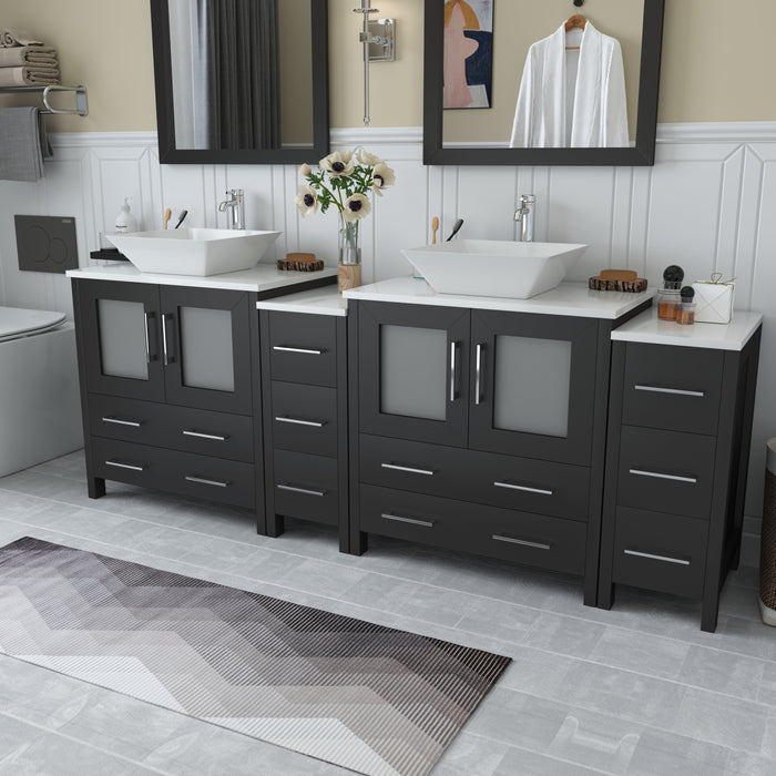 Ravenna 84" Double Sink Bathroom Vanity Combo Set